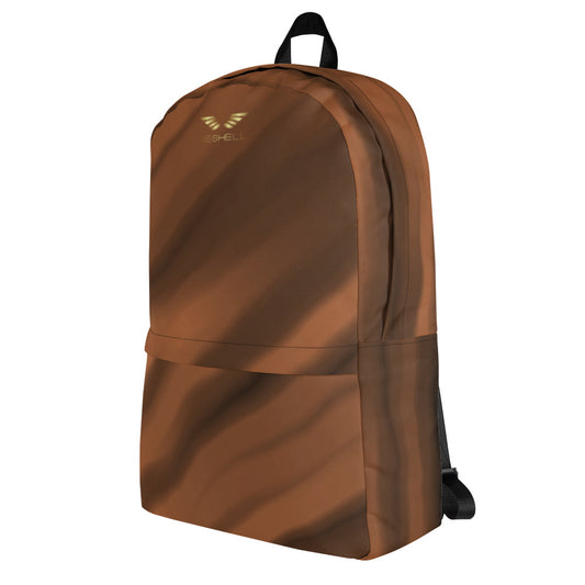 Backpack with custom printed design - abstract brown