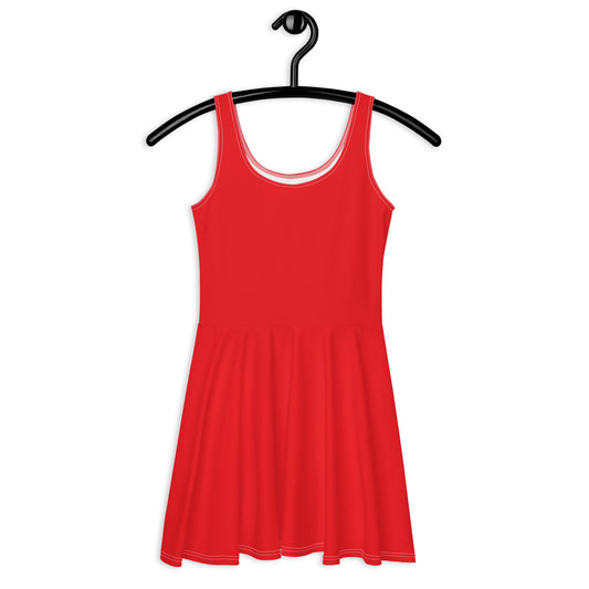 Women's Skater Dress - Sleeveless - Red