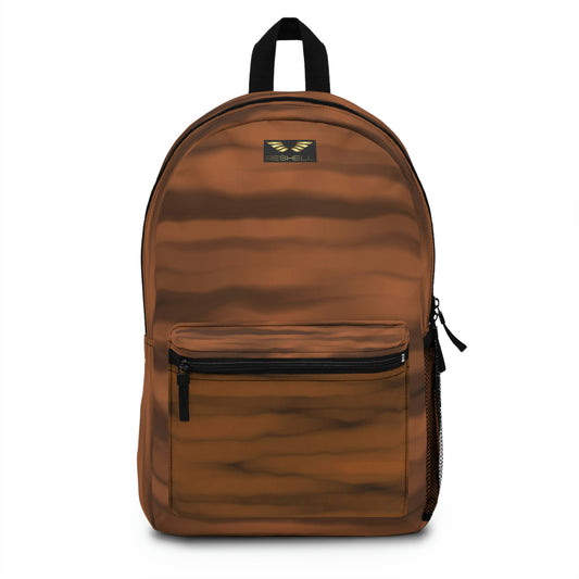 Backpack with custom printed design - abstract brown